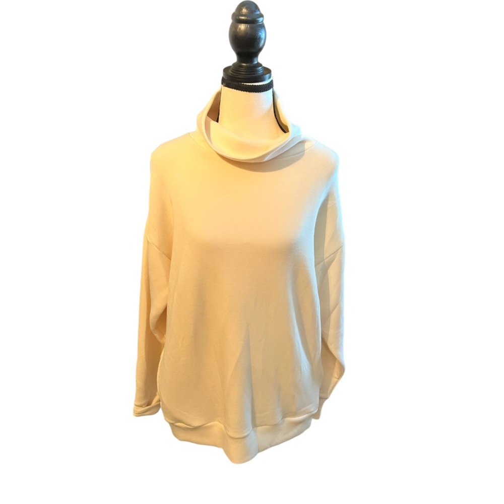 All Access NYC Sweater Super Soft Cowl Neck Cream SP Small Petite